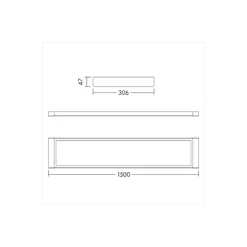 THORNeco LED Panel ROXY Aluminium Vit 37/39/41/43W 4633/4905/5177/5450lm - 840 Kallvit | 150x30cm - UGR < 19