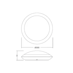 THORNeco LED Plafond TOM VARIO Svart 14W 1200lm - 830-840 CCT | 300mm - IP66