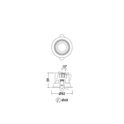 THORNeco LED Spot LILY Svart 9W 900lm 24D - 930 Varm Vit | 82mm - Utskärning 68mm - IP44 - Bästa färgåtergivning - Dimbar