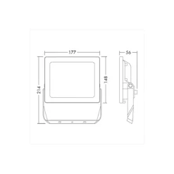 THORNeco LED Strålkastare LEONIE VARIOFLEX Aluminium Antracit 23/30/40W 3300/4000/5000lm 120D - 830-840 CCT | IP65 - Symmetrisk