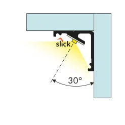 Topmet LED Profil CABI12 E slide - 1m - Complete set - Vit
