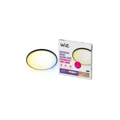 WiZ Smart LED Taklampa SuperSlim Svart 16W 1300lm - 927-965 Justerbar Vit | IP20 - Bästa Färgåtergivning - Wifi Dimbar