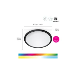 WiZ Smart LED Taklampa SuperSlim Svart 22W 2600lm - 922-950 Justerbar Vit + RGB | IP20 - Bästa Färgåtergivning - Wifi Dimbar