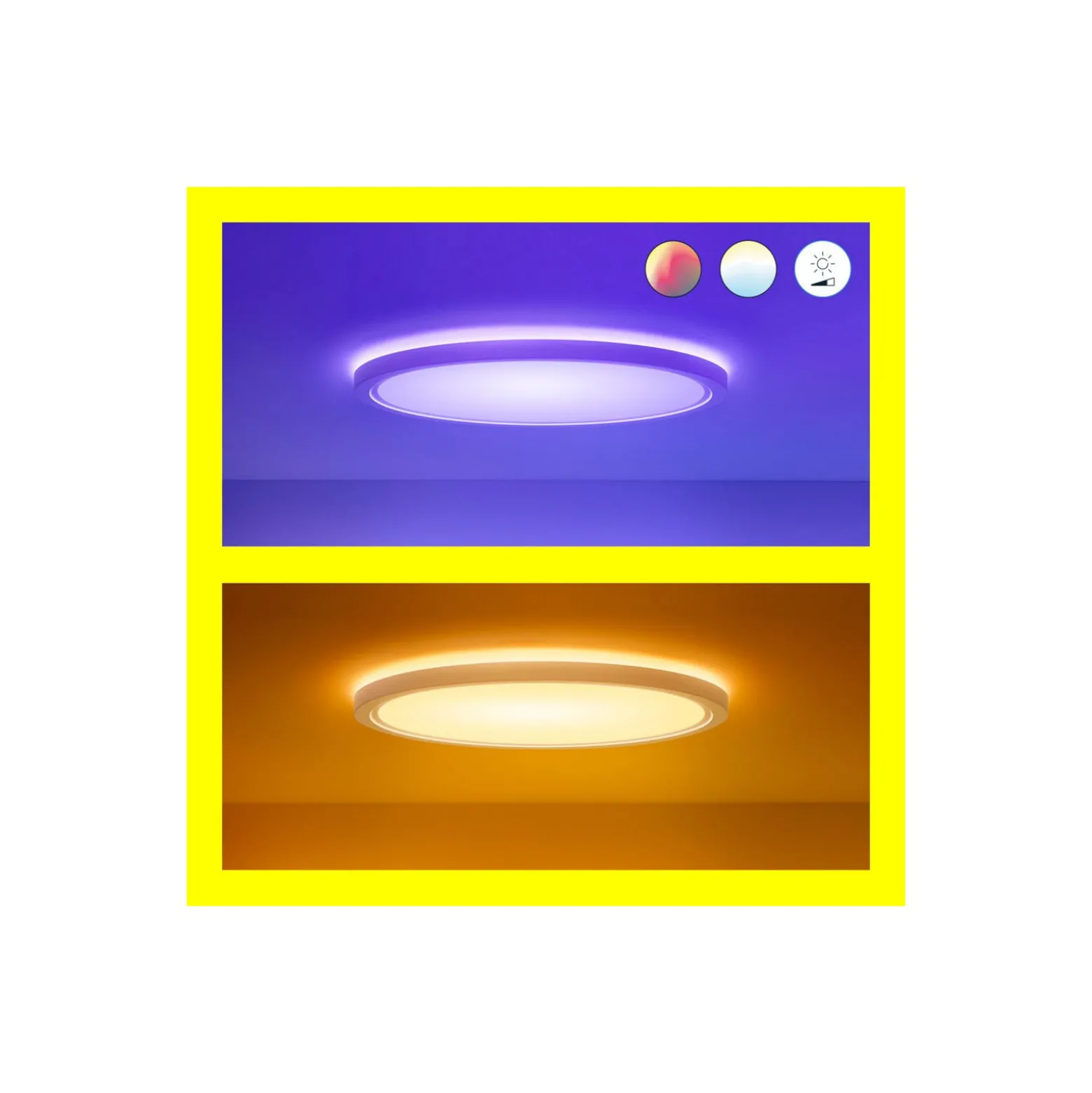 WiZ Smart LED Taklampa SuperSlim Vit 22W 2600lm - 922-950 Justerbar Vit + RGB | IP20 - Bästa Färgåtergivning - Wifi Dimbar