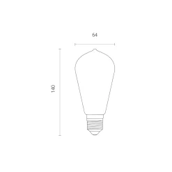 WiZ Smart LED E27 Edison Filament Ambar 6.5W 720lm - 820-845 Justerbar Vit | Dimbar - Ersättare 50W