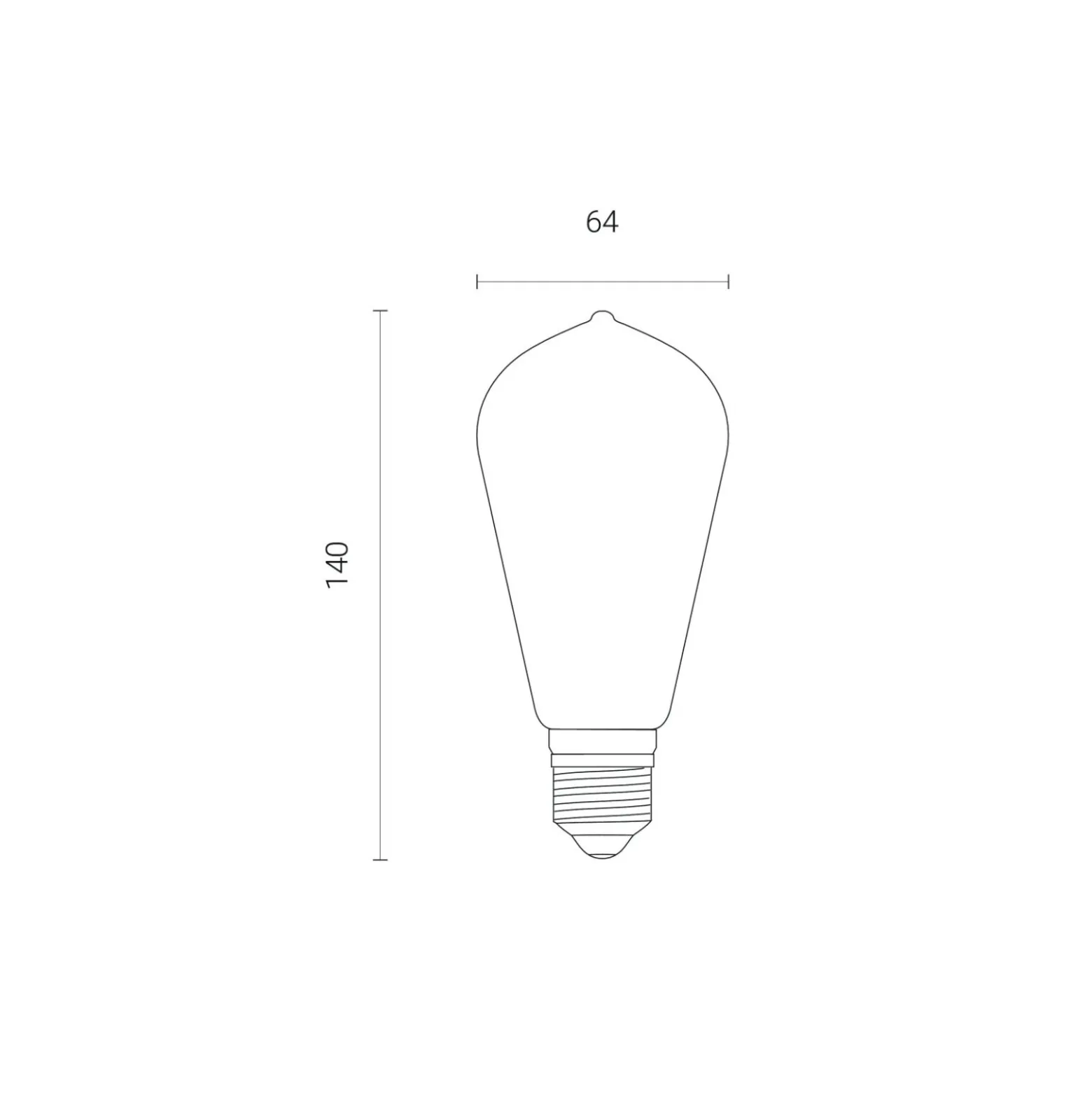 WiZ Smart LED E27 Edison Filament Ambar 6.5W 720lm - 820-845 Justerbar Vit | Dimbar - Ersättare 50W