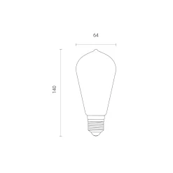 WiZ Smart LED E27 Edison Filament Smoke 6.5W 400lm - 820-850 Justerbar Vit | Dimbar - Ersättare 35W