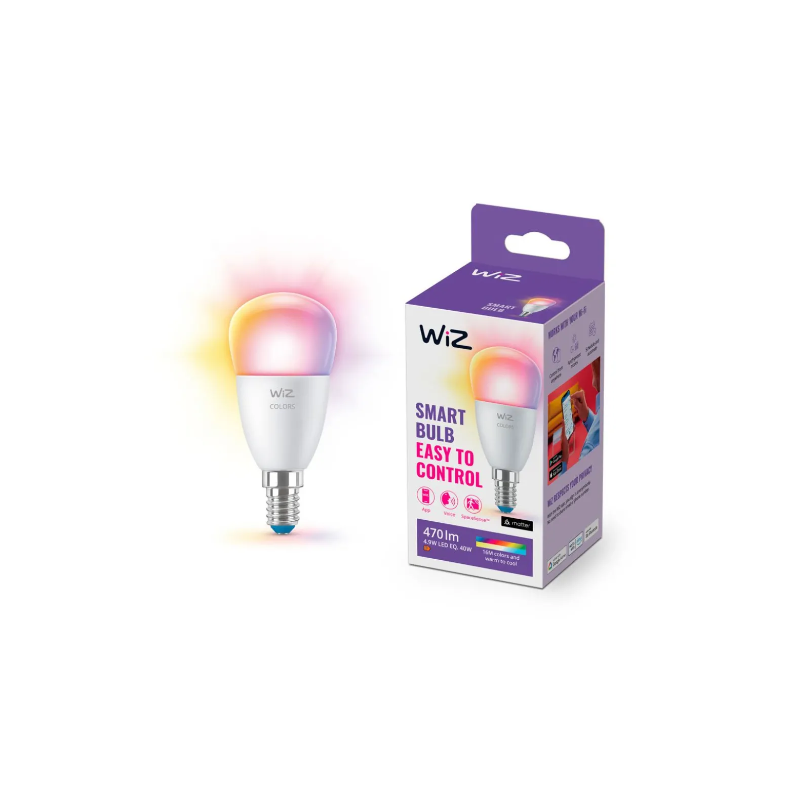 WiZ Smart LED E27 Globe Filament Matt 5W 470lm | Bästa Färgåtergivning - Dimbar - Ersättare 40W