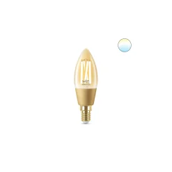WiZ Smart LED E14 Kronljus Filament Guld 5W 370lm | Bästa Färgåtergivning - Dimbar - Ersättare 25W
