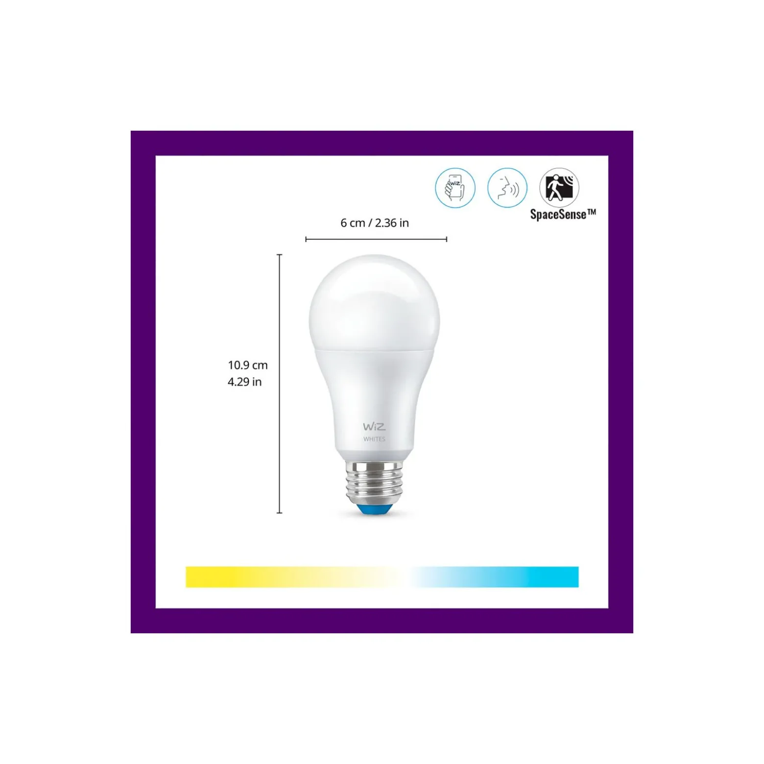WiZ Smart LED E27 Päron Matt 8W 806lm | Bästa Färgåtergivning - Dimbar - Ersättare 60W