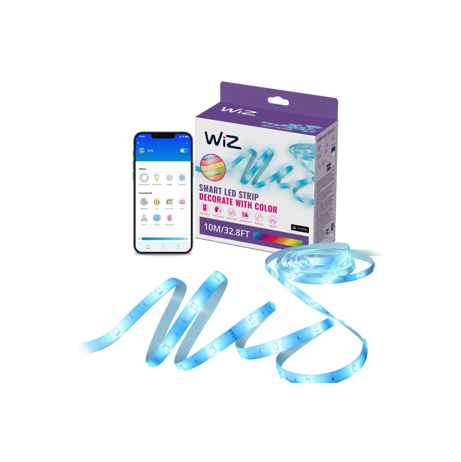 WiZ Smart Led-Ljusslingor 10 Meter 12W RGB | IP20